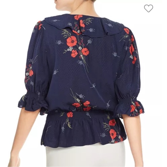 Joie Ottoline Floral-Print Embroidered Top Sz S - Picture 8 of 16